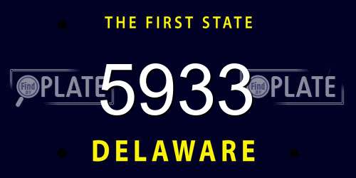 5933 Delaware License Plate