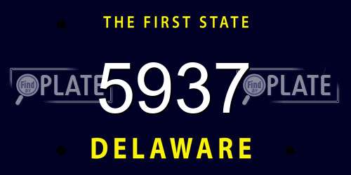 5937 Delaware License Plate