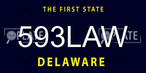 593LAW Delaware License Plate