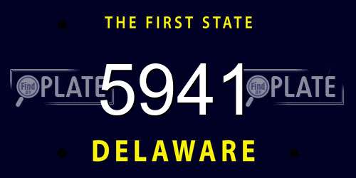 5941 Delaware License Plate