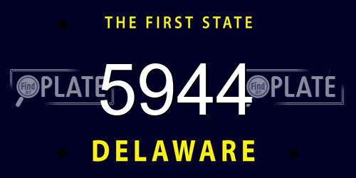 5944 Delaware License Plate