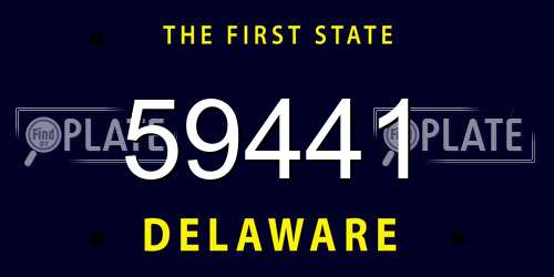 59441 Delaware License Plate
