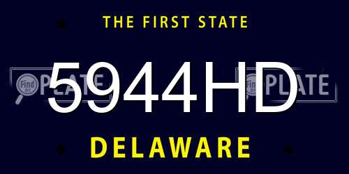 5944HD Delaware License Plate