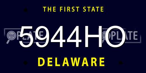 5944HO Delaware License Plate