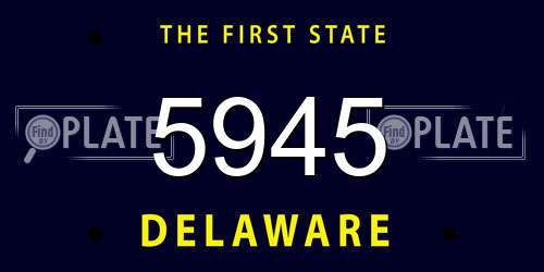 5945 Delaware License Plate