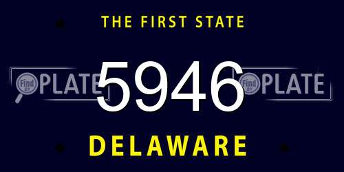 5946 Delaware License Plate