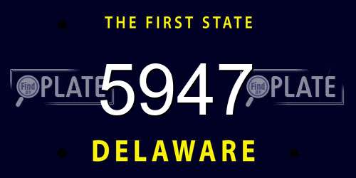 5947 Delaware License Plate