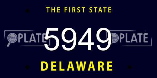 5949 Delaware License Plate