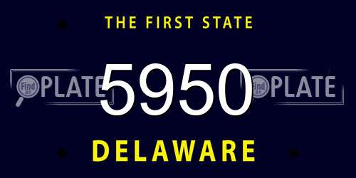 5950 Delaware License Plate
