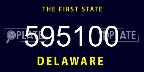 595100 Delaware License Plate