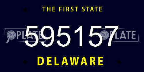 595157 Delaware License Plate