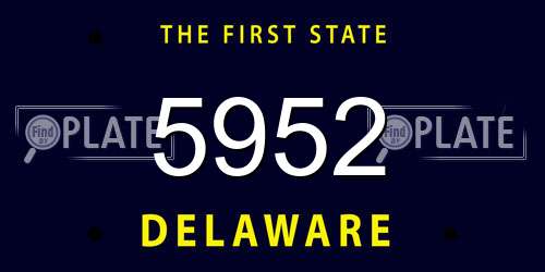 5952 Delaware License Plate