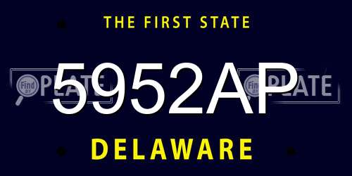 5952AP Delaware License Plate