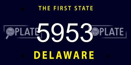 5953 Delaware License Plate