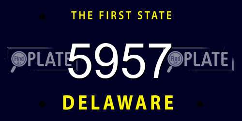5957 Delaware License Plate