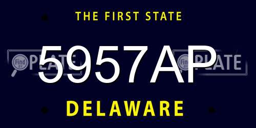 5957AP Delaware License Plate