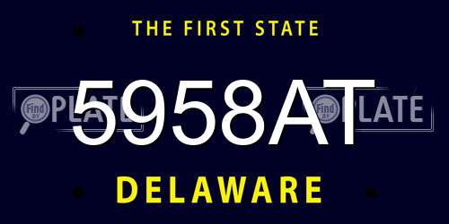 5958AT Delaware License Plate