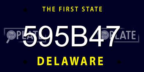 595B47 Delaware License Plate