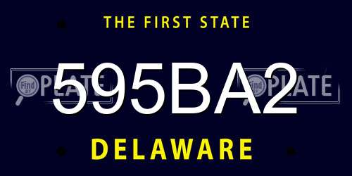 595BA2 Delaware License Plate
