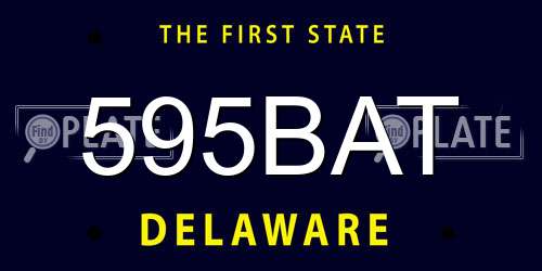 595BAT Delaware License Plate