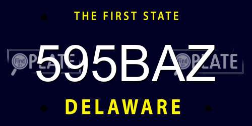595BAZ Delaware License Plate