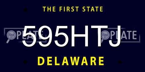 595HTJ Delaware License Plate