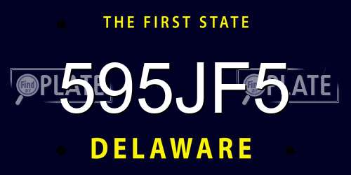 595JF5 Delaware License Plate
