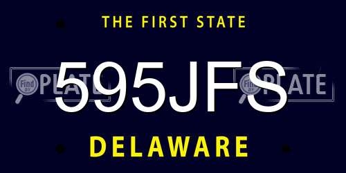 595JFS Delaware License Plate