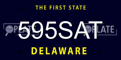 595SAT Delaware License Plate