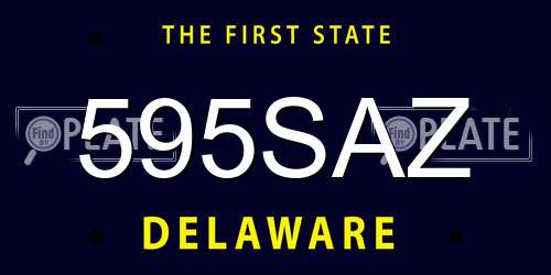 595SAZ Delaware License Plate