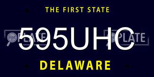 595UHC Delaware License Plate