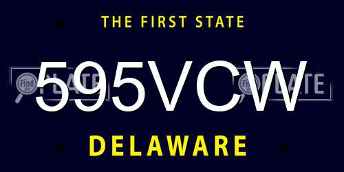 595VCW Delaware License Plate