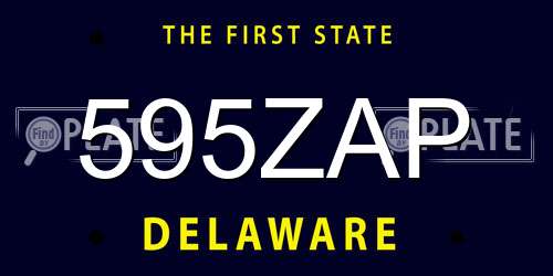 595ZAP Delaware License Plate