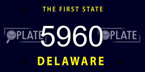 5960 Delaware License Plate