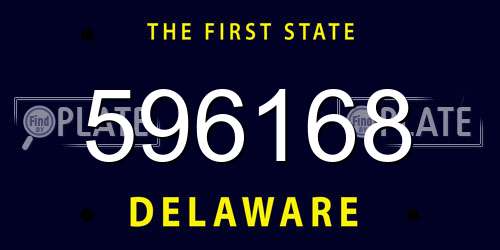 596168 Delaware License Plate
