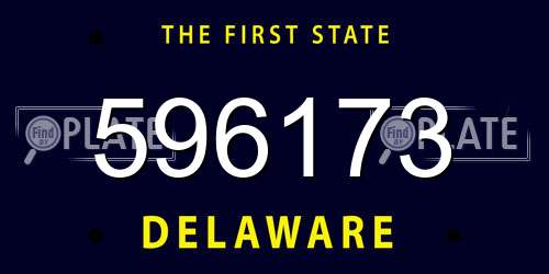 596173 Delaware License Plate
