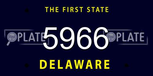 5966 Delaware License Plate