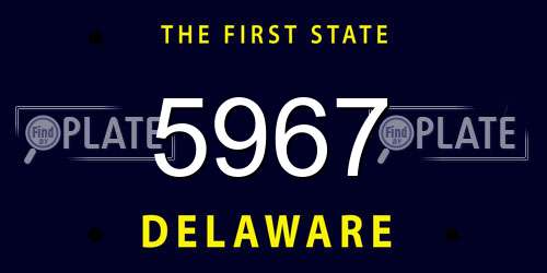 5967 Delaware License Plate