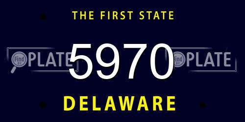 5970 Delaware License Plate