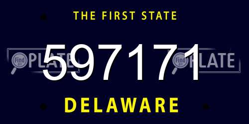 597171 Delaware License Plate
