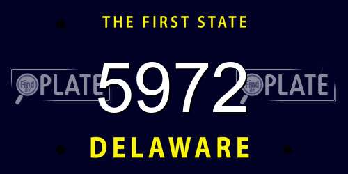 5972 Delaware License Plate