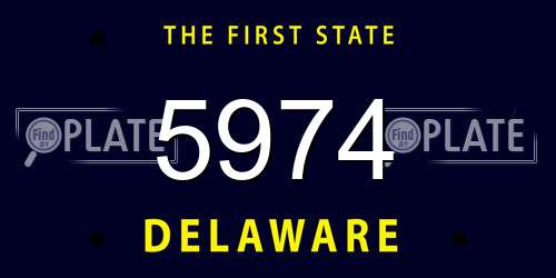 5974 Delaware License Plate