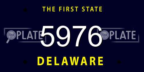 5976 Delaware License Plate