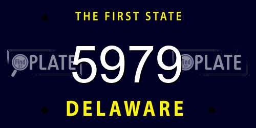 5979 Delaware License Plate