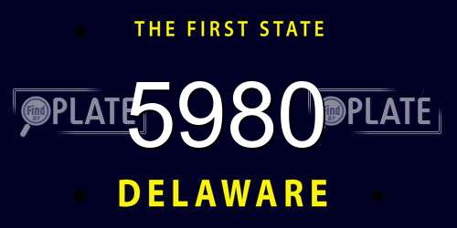 5980 Delaware License Plate