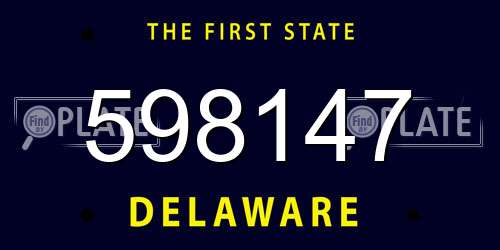 598147 Delaware License Plate