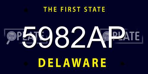 5982AP Delaware License Plate