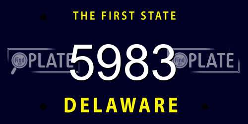 5983 Delaware License Plate