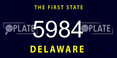 5984 Delaware License Plate
