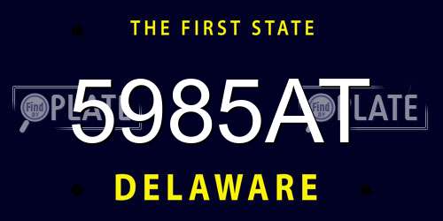 5985AT Delaware License Plate